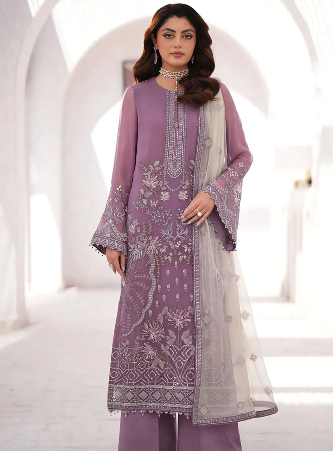 Kuch Khas By Flossie Embroidered Chiffon Suits Unstitched 3 Piece - FS24KKC K-1510 REYA Kuch Khas By Flossie Embroidered Chiffon Suits Unstitched 3 Piece - FS24KKC K-1510 REYA