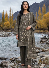 LSM Lakhany Printed Pashmina 3 Piece Unstitched Suit LSM26PPV1 D-LG-RL-0519-B