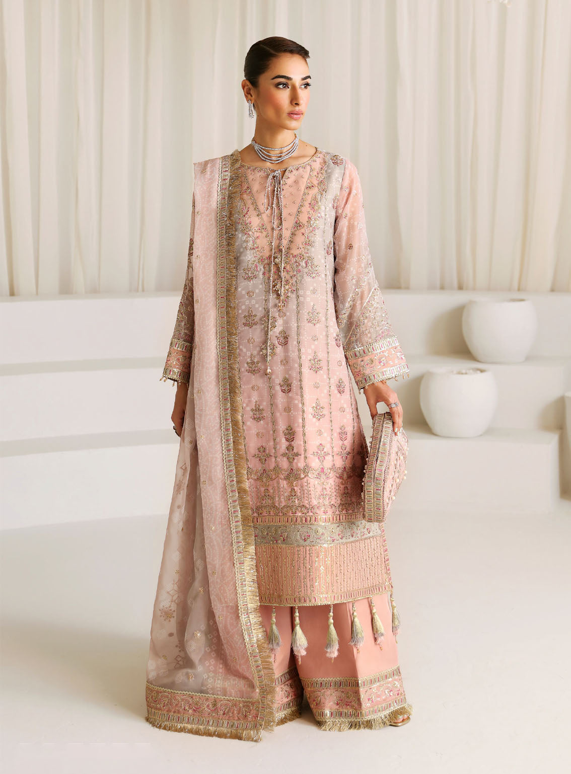 La Ruhe By Alizeh Embroidered Chiffon Suits Unstitched 3 Piece - ALZ24LR 2181 BREEZE La Ruhe By Alizeh Embroidered Chiffon Suits Unstitched 3 Piece - ALZ24LR 2181 BREEZE