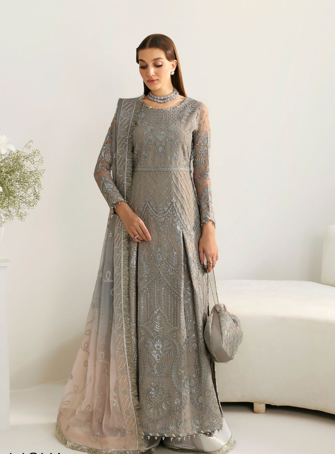 La Ruhe By Alizeh Embroidered Net Suits Unstitched 3 Piece - ALZ24LR 2179 LISYA La Ruhe By Alizeh Embroidered Net Suits Unstitched 3 Piece - ALZ24LR 2179 LISYA
