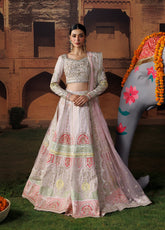 La Fuchsia By Afrozeh Embroidered Raw Silk 3 Piece Unstitched Suit AF26SWF D-AFR-0153 GUL-E-ROSHAN