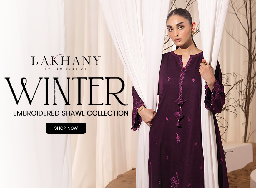 LSM Lakhany Embroidered Shawl Winter Unstitched Collection 2025 Royal Fashion