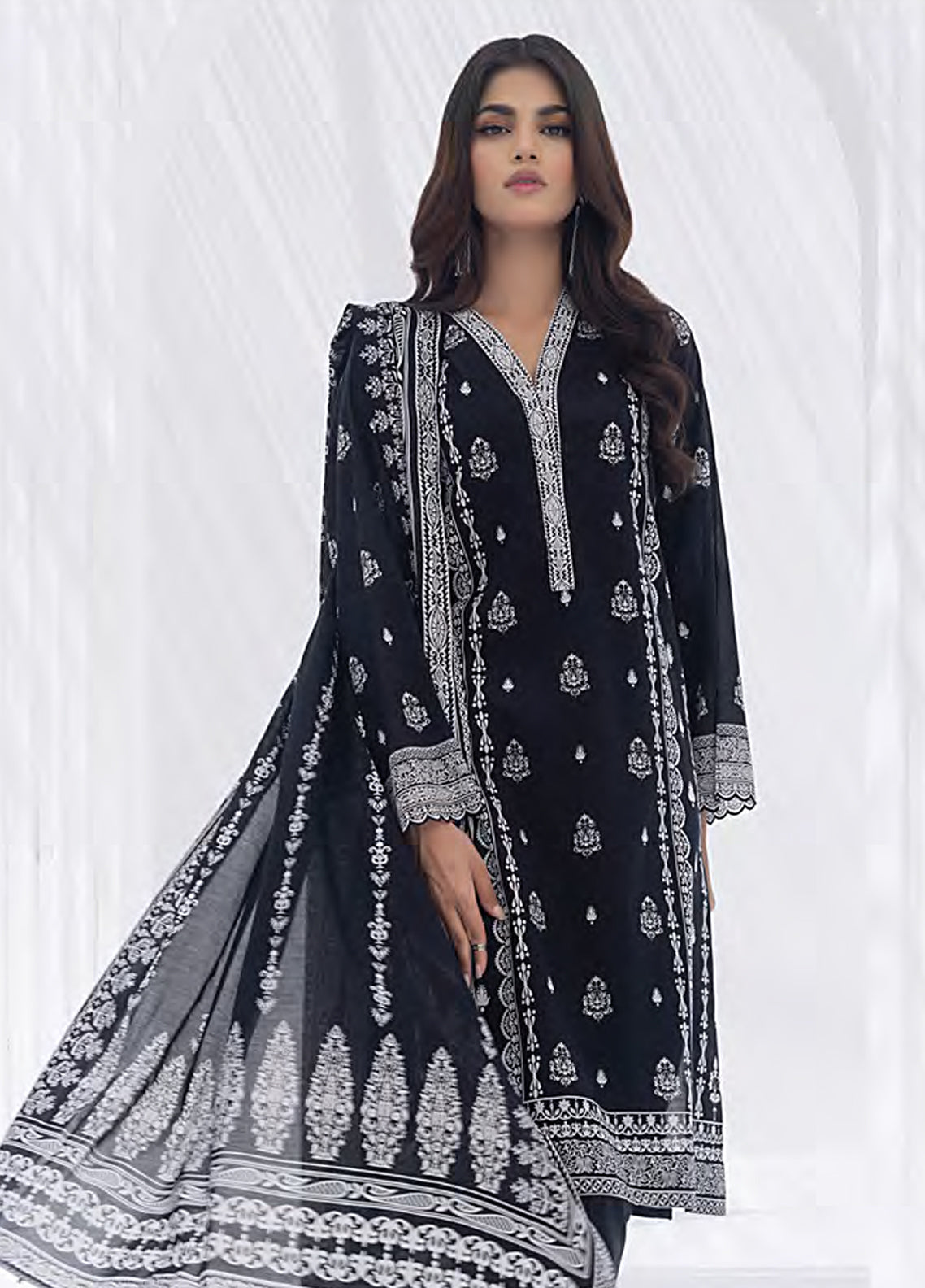 Lakhany Monochrome Printed Lawn Suits Unstitched 3 Piece Suit - LSM24MP LG-AR-0009 Lakhany Monochrome Printed Lawn Suits Unstitched 3 Piece Suit - LSM24MP LG-AR-0009