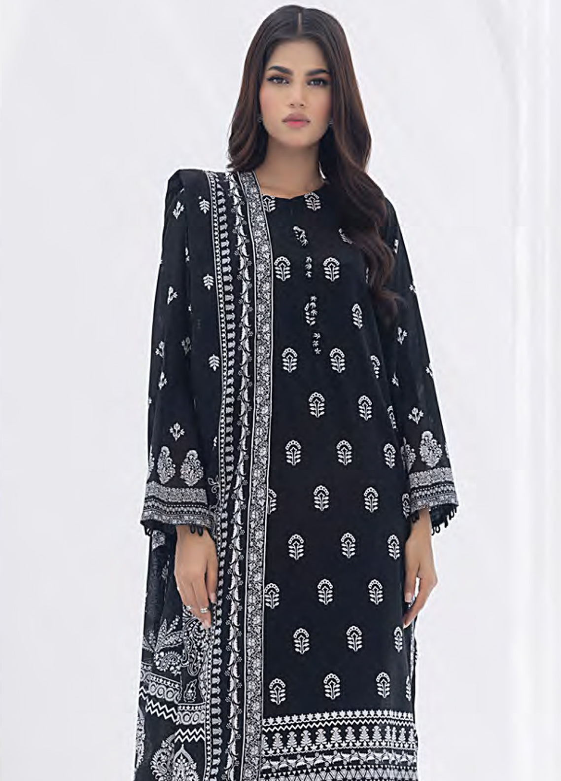 Lakhany Monochrome Printed Lawn Suits Unstitched 3 Piece Suit - LSM24MP LG-AR-0010 Lakhany Monochrome Printed Lawn Suits Unstitched 3 Piece Suit - LSM24MP LG-AR-0010