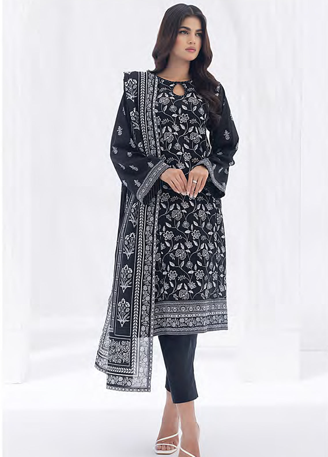 Lakhany Monochrome Printed Lawn Suits Unstitched 3 Piece Suit - LSM24MP LG-AR-0011 Lakhany Monochrome Printed Lawn Suits Unstitched 3 Piece Suit - LSM24MP LG-AR-0011