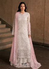 Lamisah By Lavish Premium Lazawal Embroidered Chiffon 3 Piece Unstitched Suit LP25LLC D-02 PINK ELEGANCE