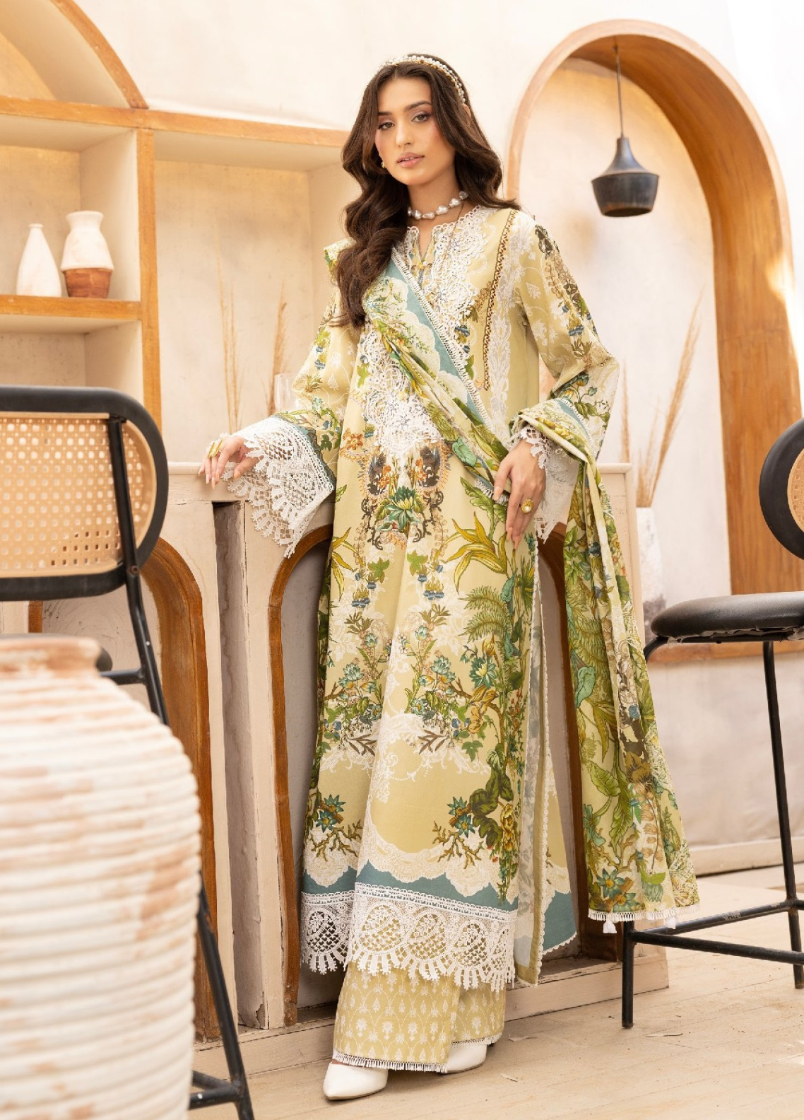 Lara De Flora By Gulmina Embroidered Lawn 3 Piece Unstitched Suit GM26LDF D-02 CAMELIA Lara De Flora By Gulmina Embroidered Lawn 3 Piece Unstitched Suit GM26LDF D-02 CAMELIA