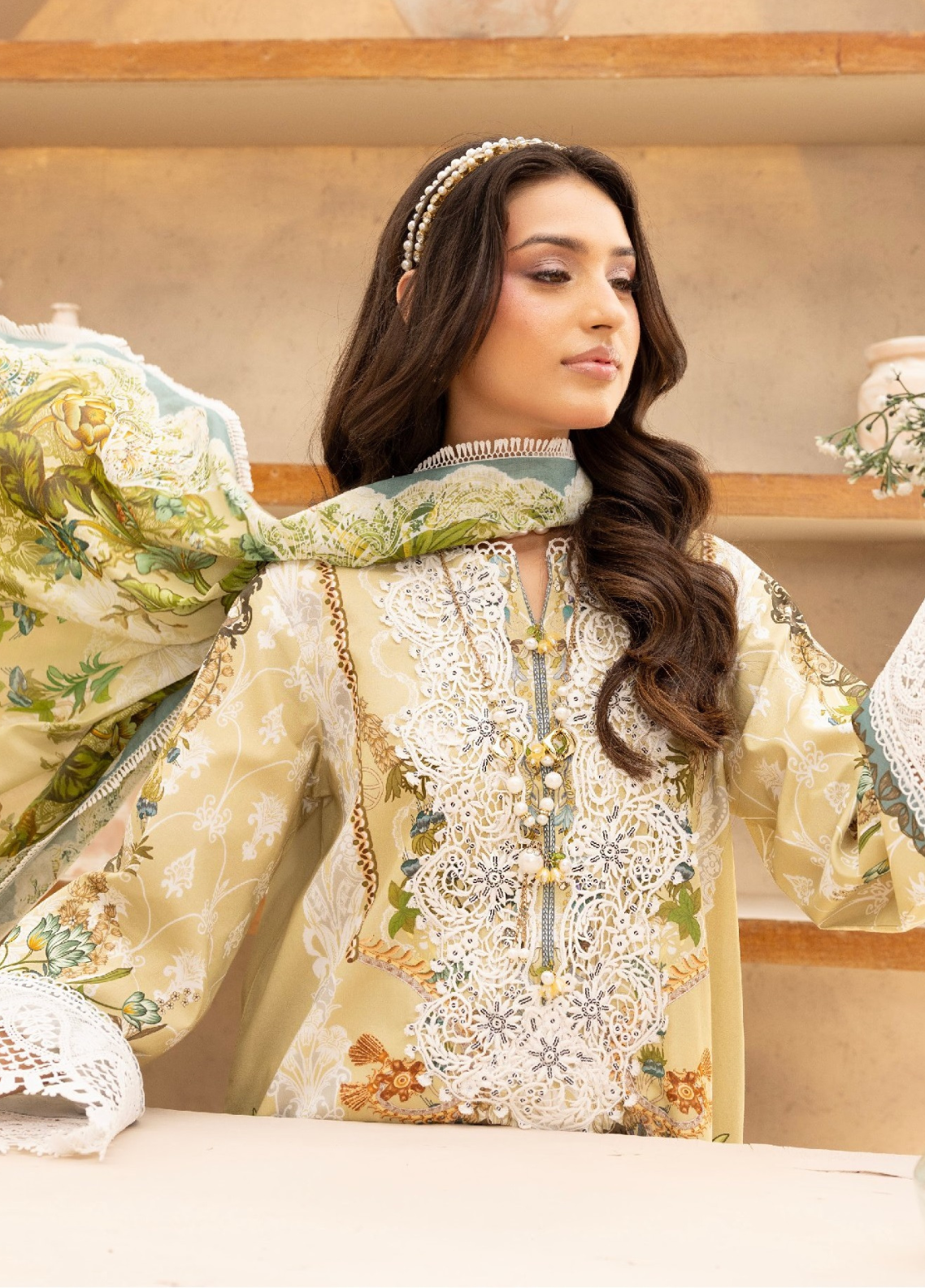 Lara De Flora By Gulmina Embroidered Lawn 3 Piece Unstitched Suit GM26LDF D-02 CAMELIA Lara De Flora By Gulmina Embroidered Lawn 3 Piece Unstitched Suit GM26LDF D-02 CAMELIA