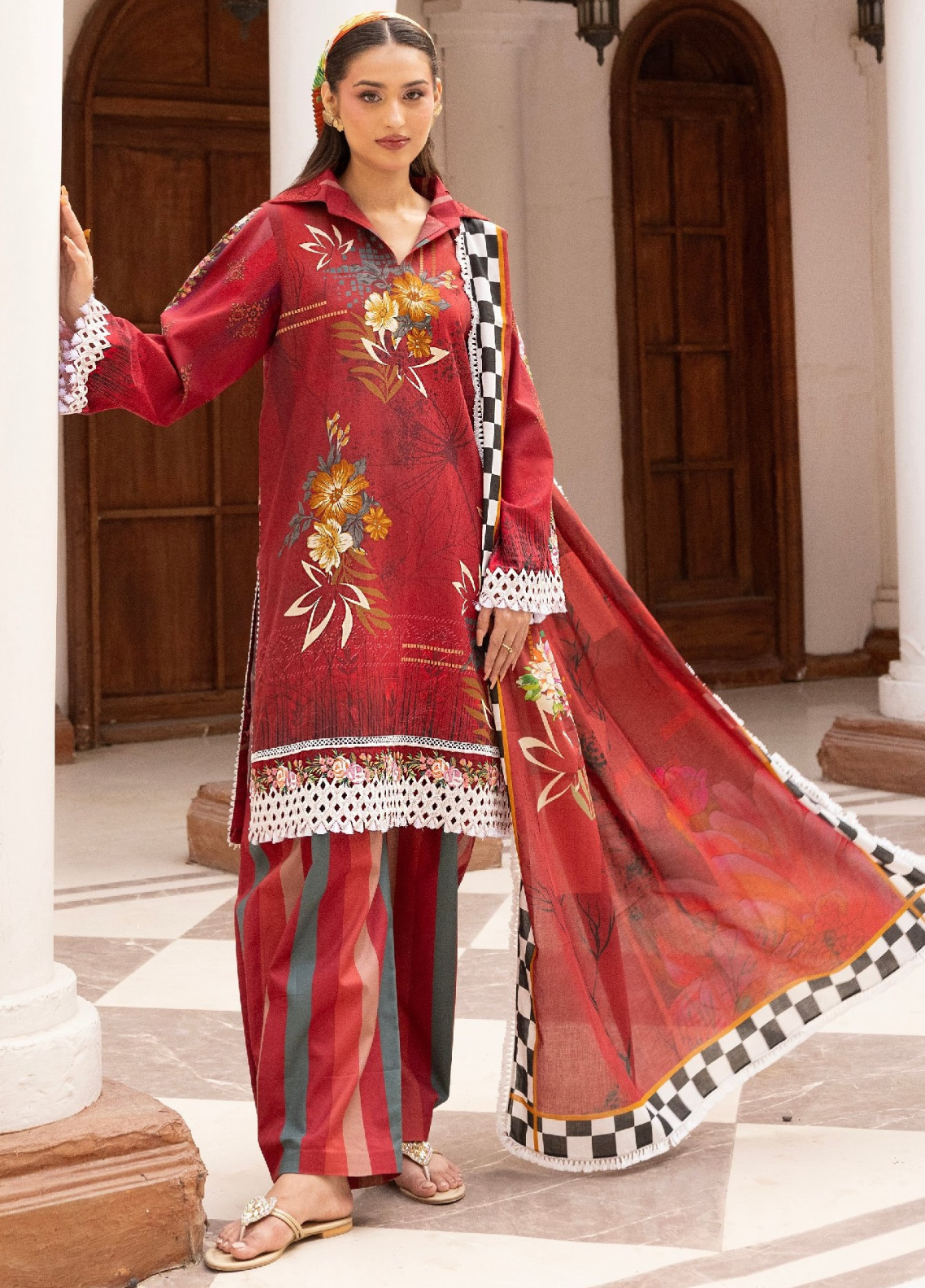 Lara De Flora By Gulmina Embroidered Lawn 3 Piece Unstitched Suit GM26LDF D-06 RUBELLA Lara De Flora By Gulmina Embroidered Lawn 3 Piece Unstitched Suit GM26LDF D-06 RUBELLA