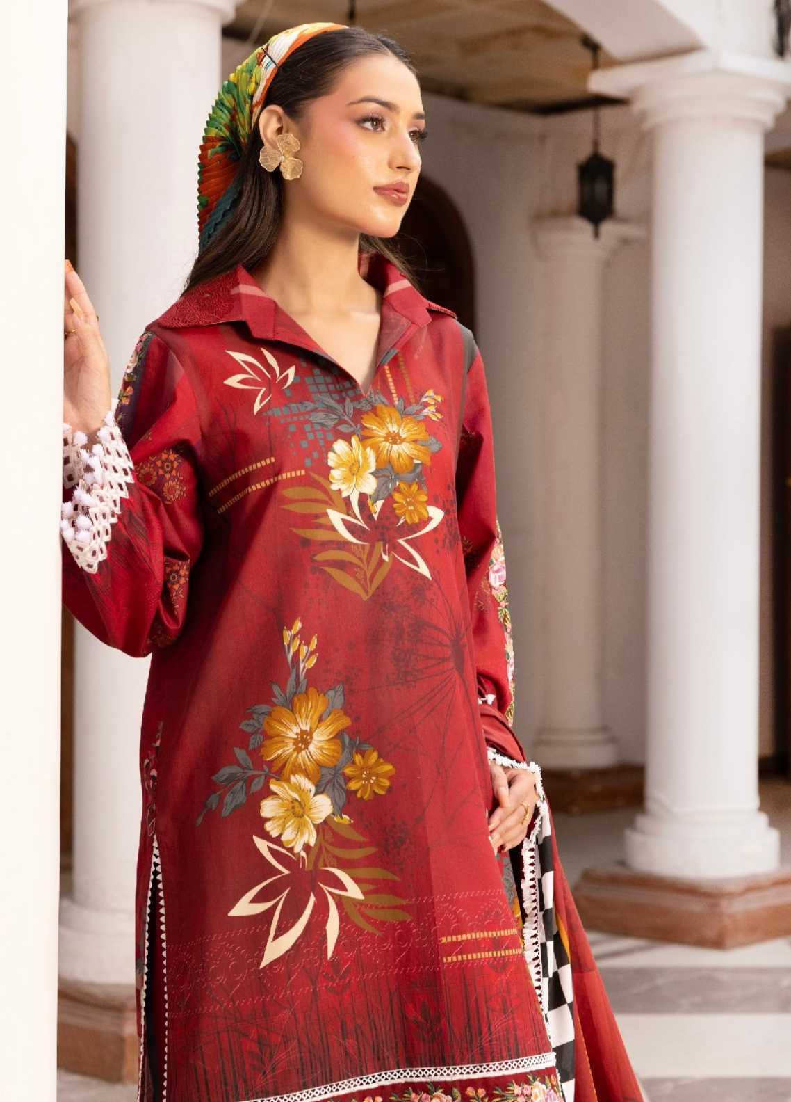 Lara De Flora By Gulmina Embroidered Lawn 3 Piece Unstitched Suit GM26LDF D-06 RUBELLA Lara De Flora By Gulmina Embroidered Lawn 3 Piece Unstitched Suit GM26LDF D-06 RUBELLA