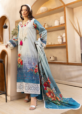 Lara De Flora By Gulmina Embroidered Lawn 3 Piece Unstitched Suit GM26LDF D-09 CELESTIA