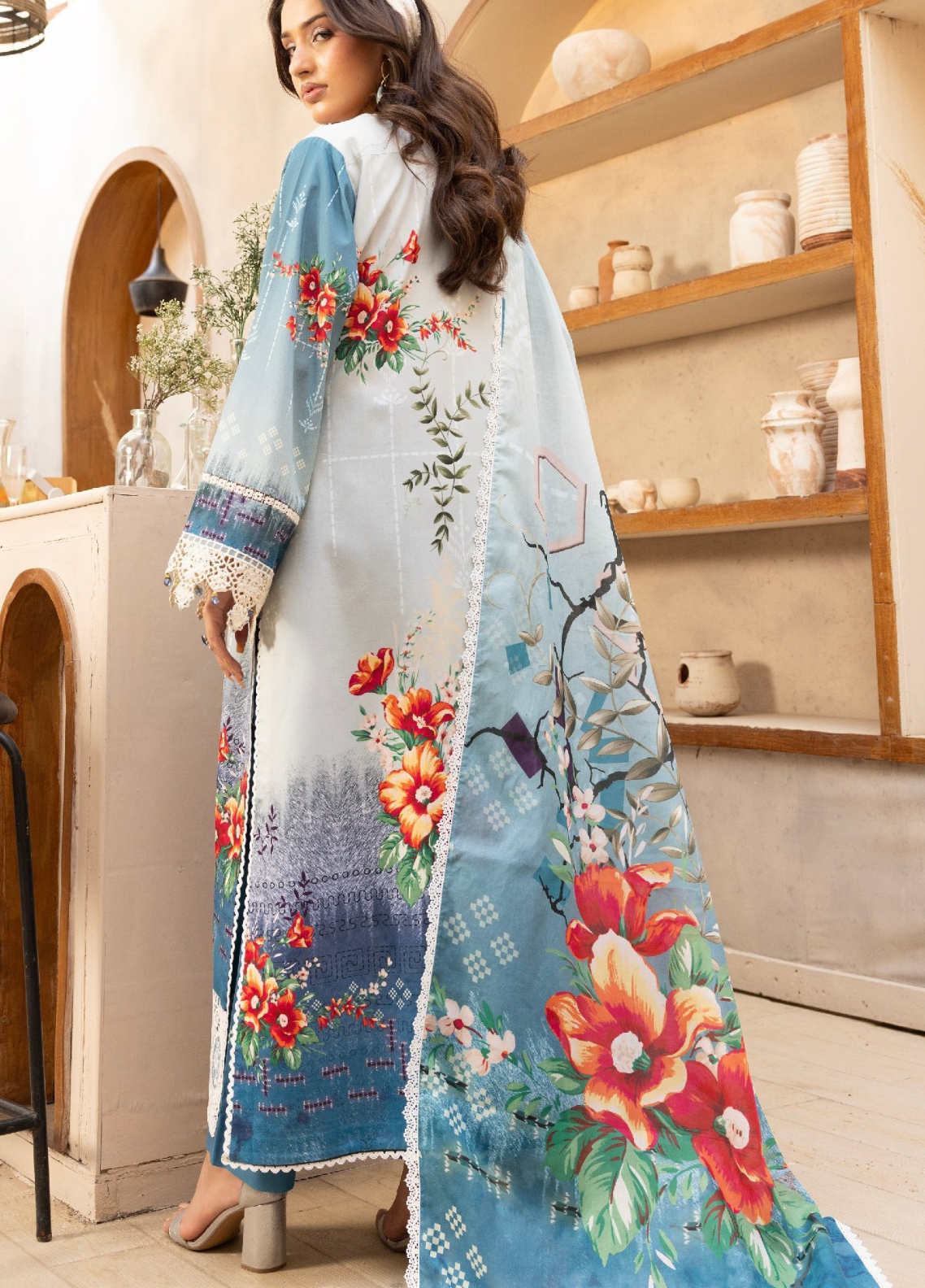 Lara De Flora By Gulmina Embroidered Lawn 3 Piece Unstitched Suit GM26LDF D-09 CELESTIA Lara De Flora By Gulmina Embroidered Lawn 3 Piece Unstitched Suit GM26LDF D-09 CELESTIA