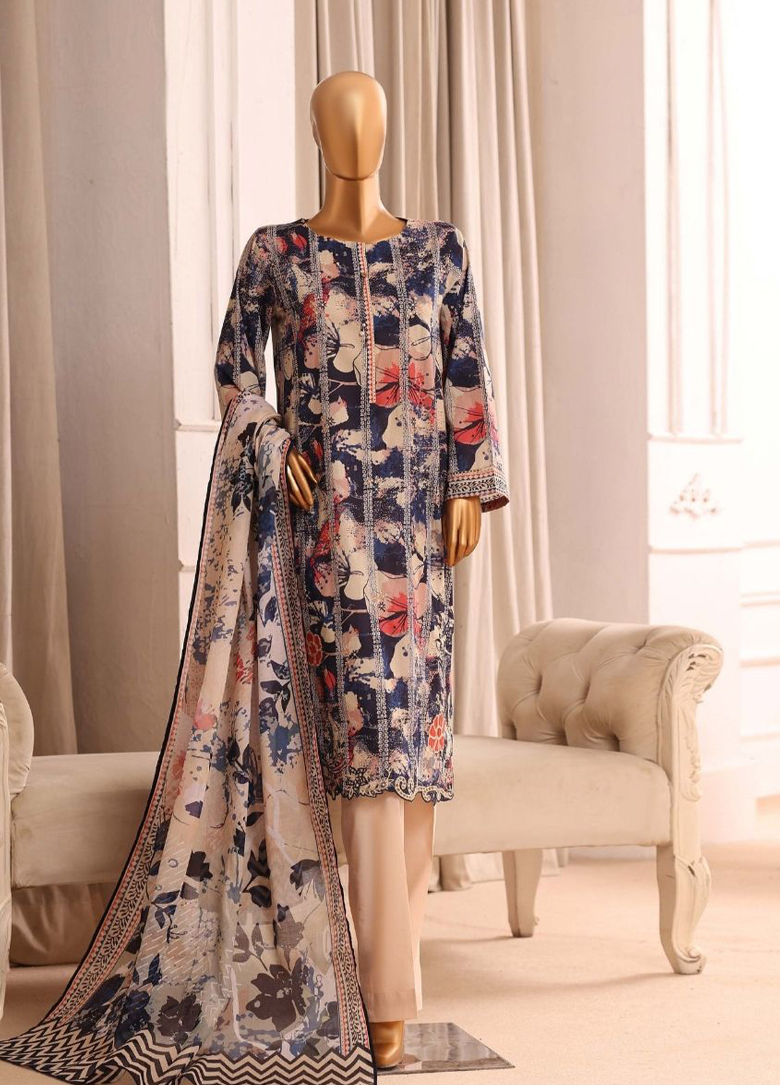 Laserkari Prints By HZ Textiles Embroidered Lawn 3 Piece Stitched Suit HZ26LPLE D-CPE-004 Laserkari Prints By HZ Textiles Embroidered Lawn 3 Piece Stitched Suit HZ26LPLE D-CPE-004