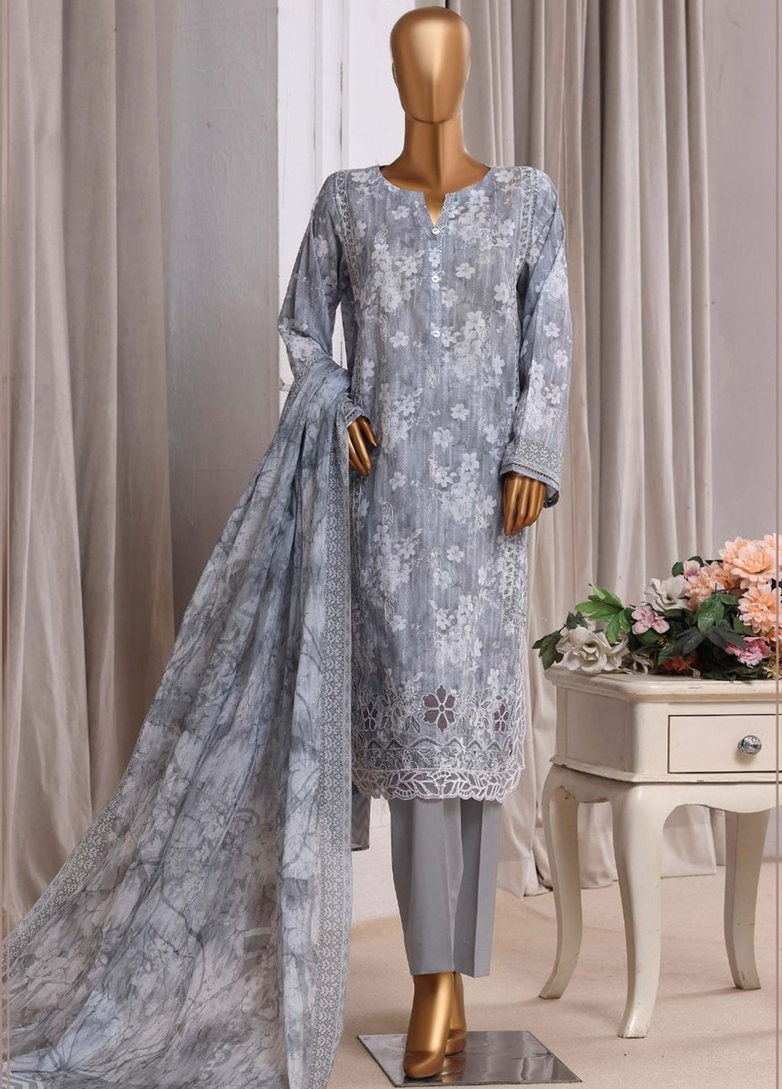 Laserkari Prints By HZ Textiles Embroidered Lawn 3 Piece Stitched Suit HZ26LPLE D-CPE-005 Laserkari Prints By HZ Textiles Embroidered Lawn 3 Piece Stitched Suit HZ26LPLE D-CPE-005