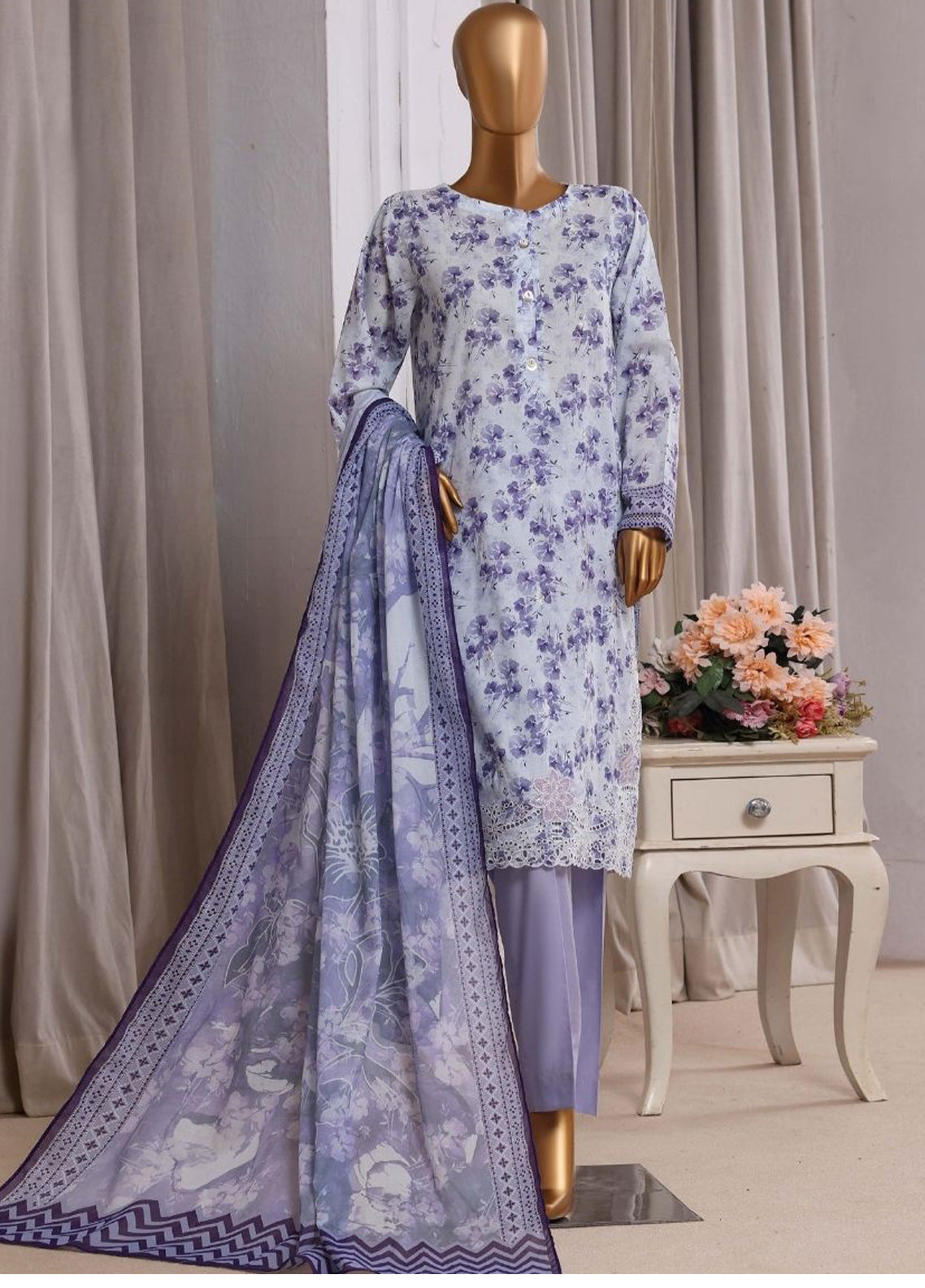 Laserkari Prints By HZ Textiles Embroidered Lawn 3 Piece Stitched Suit HZ26LPLE D-CPE-010 Laserkari Prints By HZ Textiles Embroidered Lawn 3 Piece Stitched Suit HZ26LPLE D-CPE-010