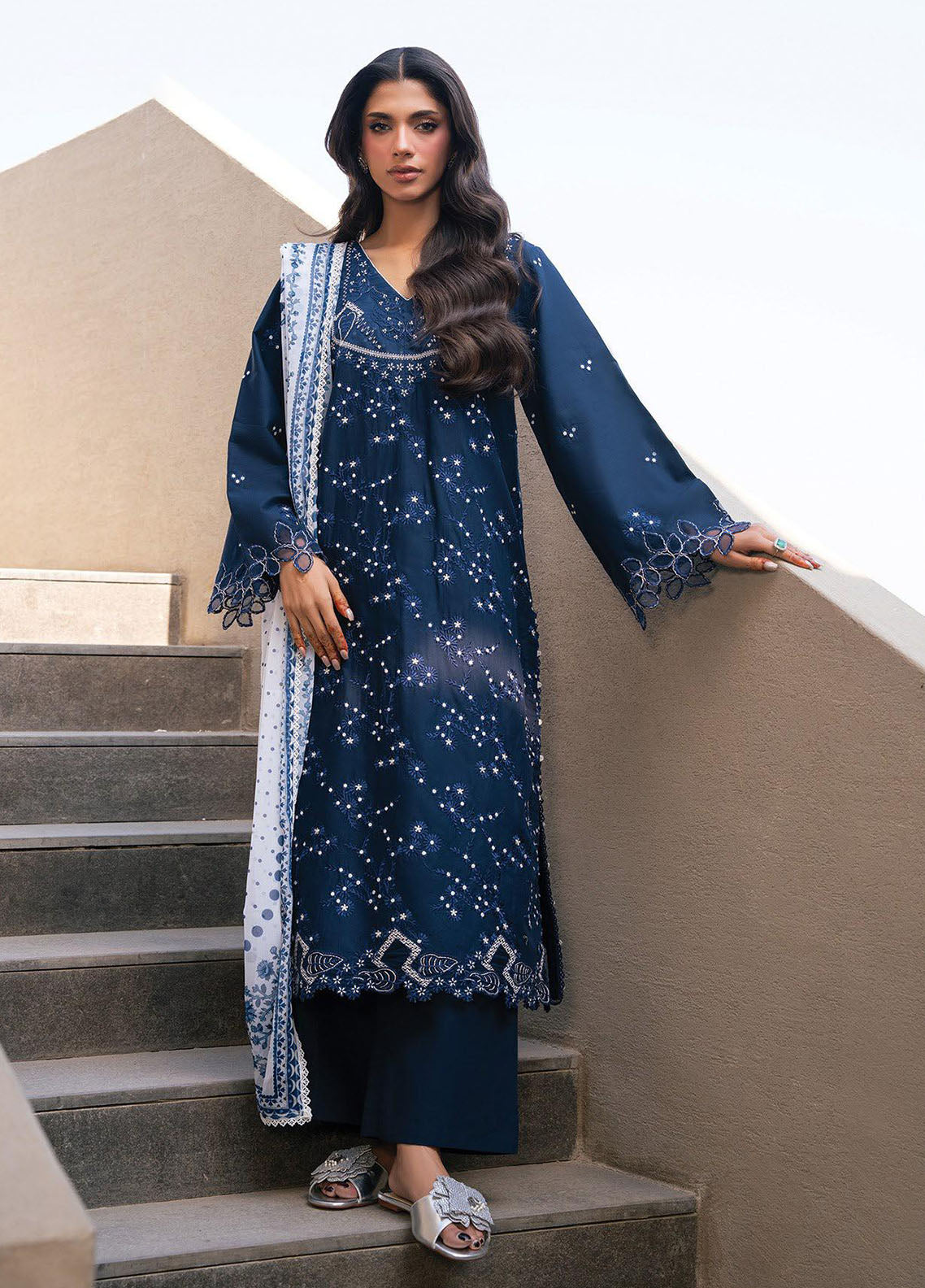 Layana Xenia Luxury Embroidered Lawn 3 Piece Unstitched Suit XE26LS D-02 TALIA Layana Xenia Luxury Embroidered Lawn 3 Piece Unstitched Suit XE26LS D-02 TALIA
