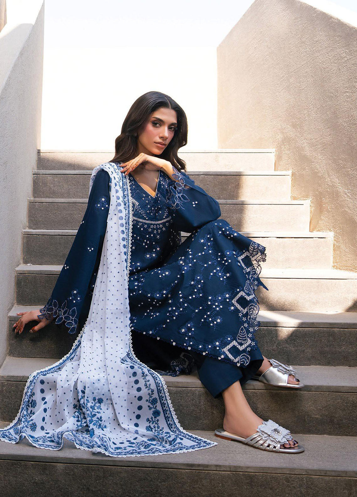 Layana Xenia Luxury Embroidered Lawn 3 Piece Unstitched Suit XE26LS D-02 TALIA Layana Xenia Luxury Embroidered Lawn 3 Piece Unstitched Suit XE26LS D-02 TALIA