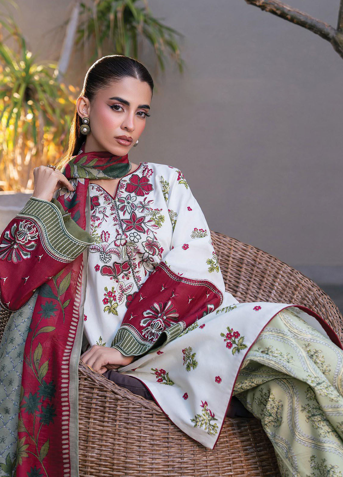 Layana Xenia Luxury Embroidered Lawn 3 Piece Unstitched Suit XE26LS D-12 AMAL Layana Xenia Luxury Embroidered Lawn 3 Piece Unstitched Suit XE26LS D-12 AMAL