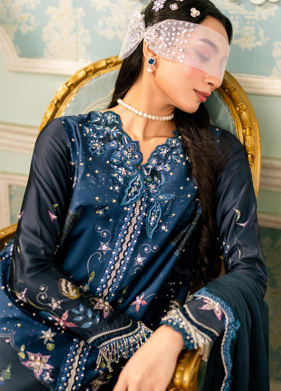 Luxe By Qalamkar Embroidered Silk 3 Piece Unstitched Suit QLM26QLS D-QSL-06 NERINA Luxe By Qalamkar Embroidered Silk 3 Piece Unstitched Suit QLM26QLS D-QSL-06 NERINA