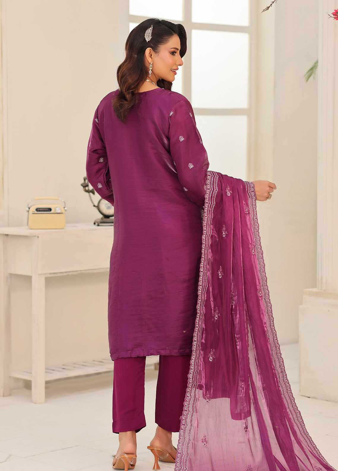 Luxe By Schick Embroidered Sheesha Silk 3 Piece Unstitched Suit SDH26LESSV6 D-03 Luxe By Schick Embroidered Sheesha Silk 3 Piece Unstitched Suit SDH26LESSV6 D-03