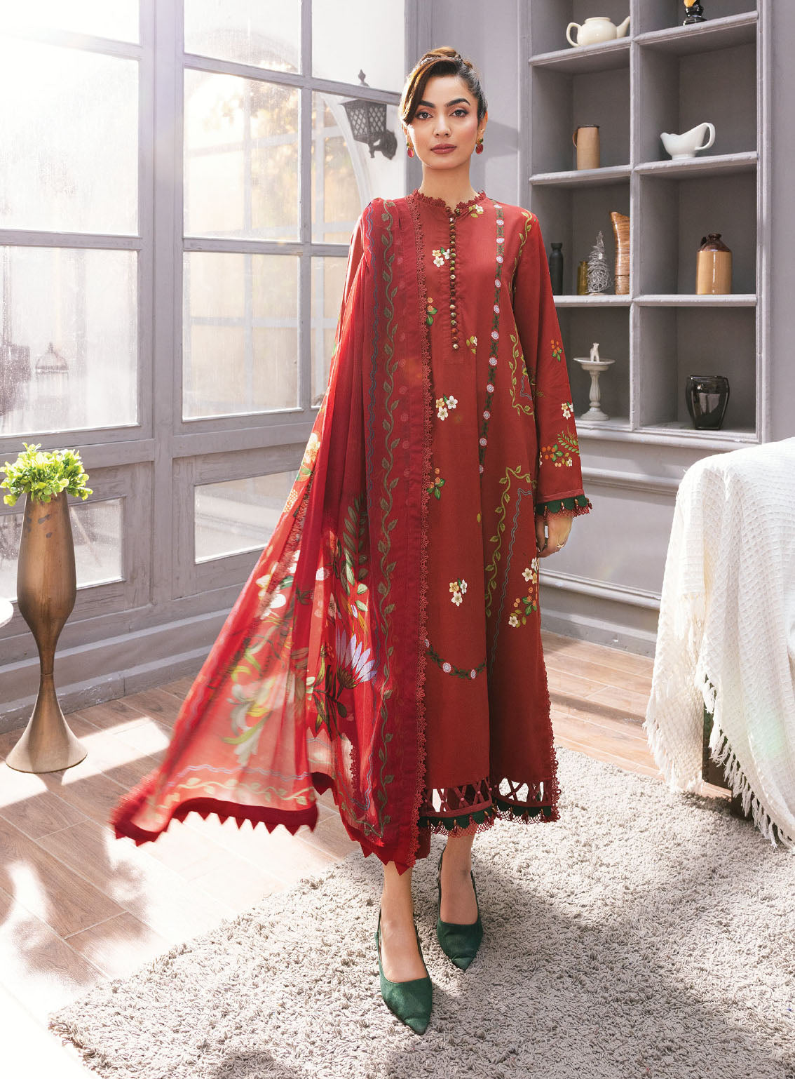 M Basic By Maria B Printed Marina Twill Suits Unstitched 3 Piece - MB25WU MB-CUS25-1105A M Basic By Maria B Printed Marina Twill Suits Unstitched 3 Piece - MB25WU MB-CUS25-1105A