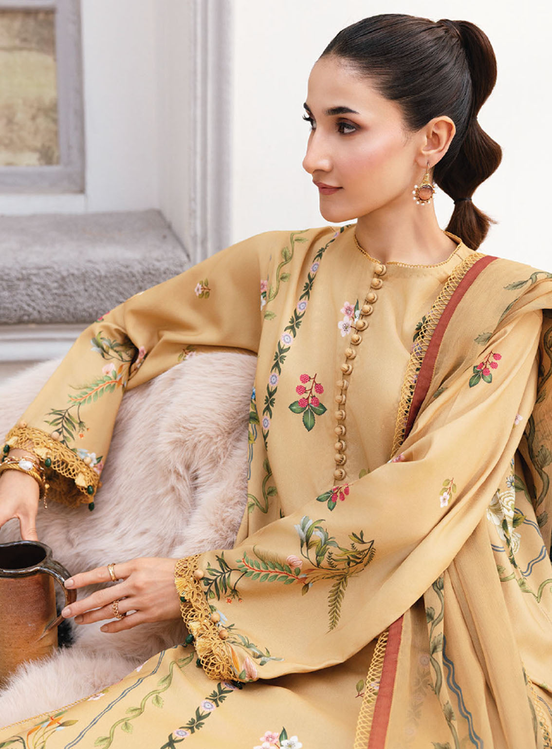 M Basic By Maria B Printed Marina Twill Suits Unstitched 3 Piece - MB25WU MB-CUS25-1105B M Basic By Maria B Printed Marina Twill Suits Unstitched 3 Piece - MB25WU MB-CUS25-1105B