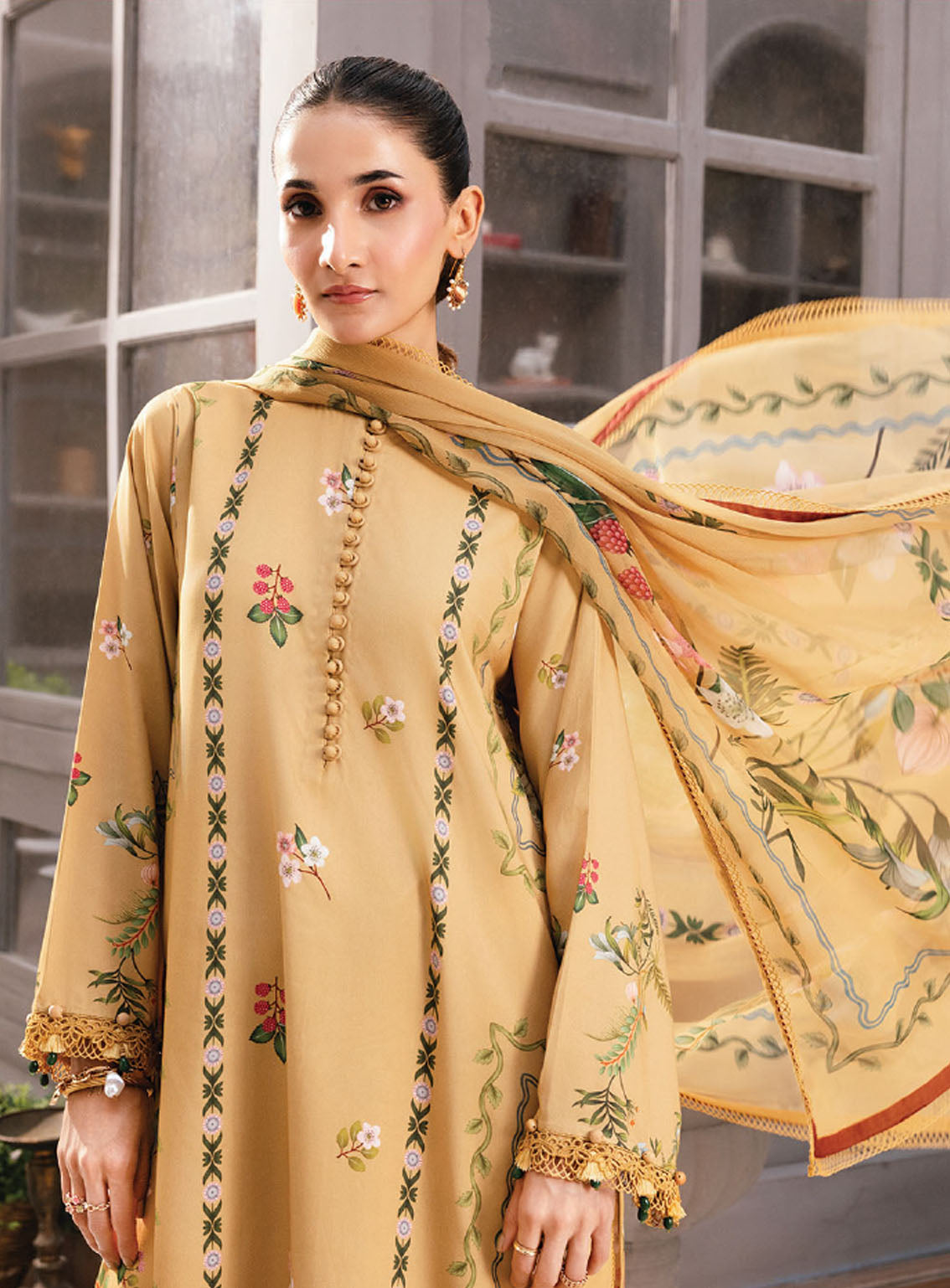 M Basic By Maria B Printed Marina Twill Suits Unstitched 3 Piece - MB25WU MB-CUS25-1105B M Basic By Maria B Printed Marina Twill Suits Unstitched 3 Piece - MB25WU MB-CUS25-1105B