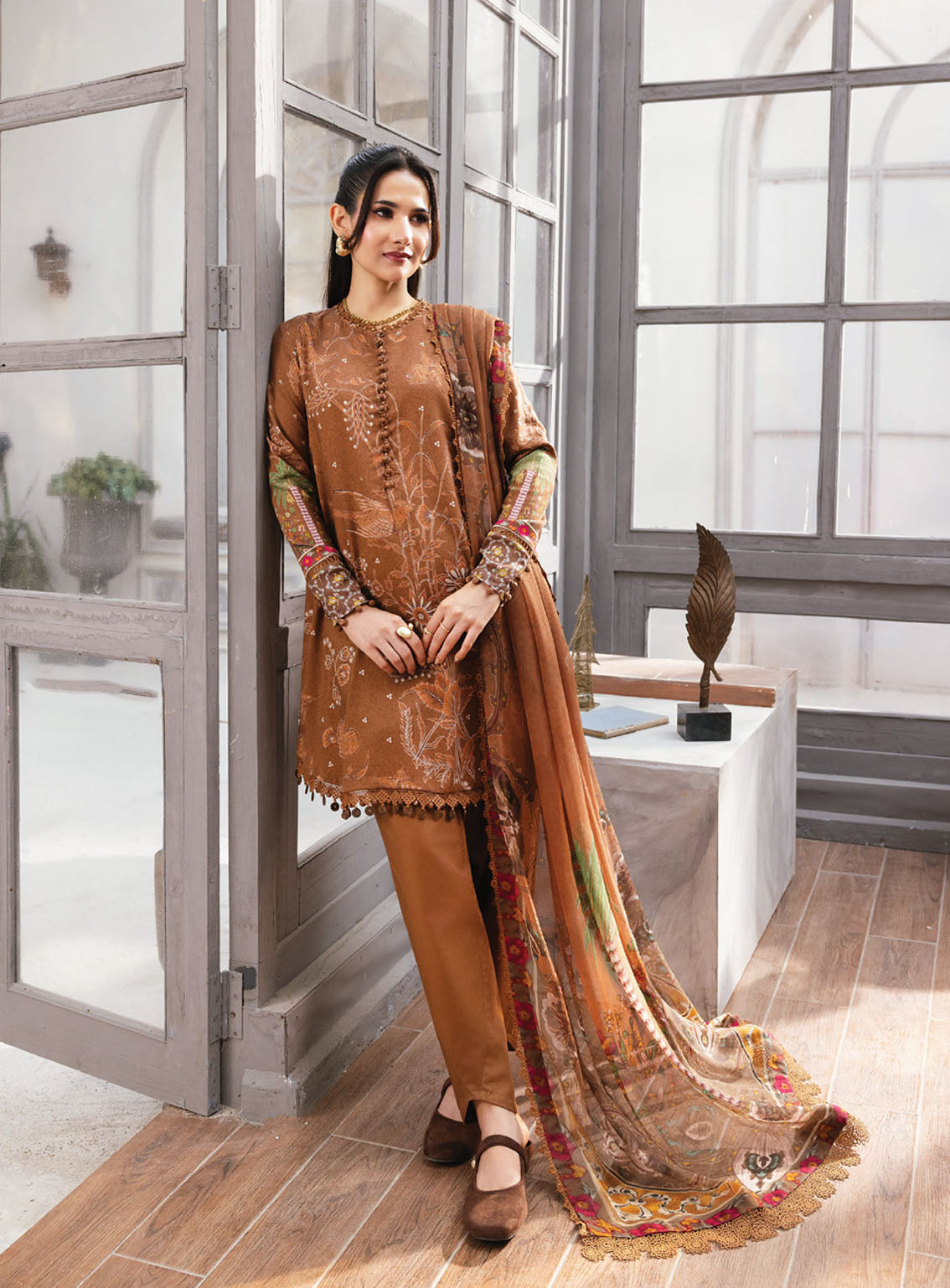 M Basic By Maria B Printed Marina Twill Suits Unstitched 3 Piece - MB25WU MB-CUS25-1106B M Basic By Maria B Printed Marina Twill Suits Unstitched 3 Piece - MB25WU MB-CUS25-1106B