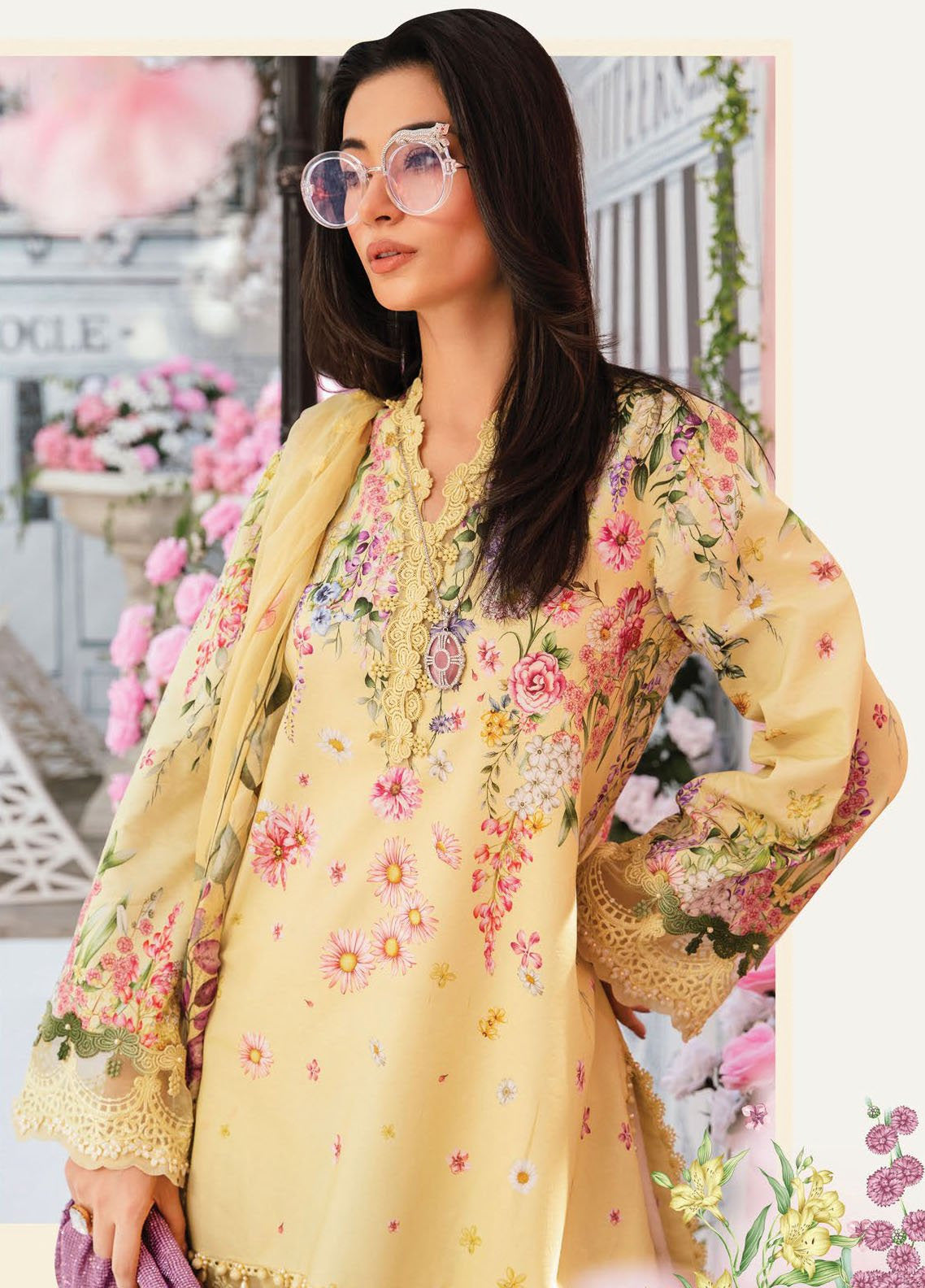 M Prints by Maria B Embroidered Lawn Suits Unstitched 3 Piece - MB25MP MPT-2603A M Prints by Maria B Embroidered Lawn Suits Unstitched 3 Piece - MB25MP MPT-2603A
