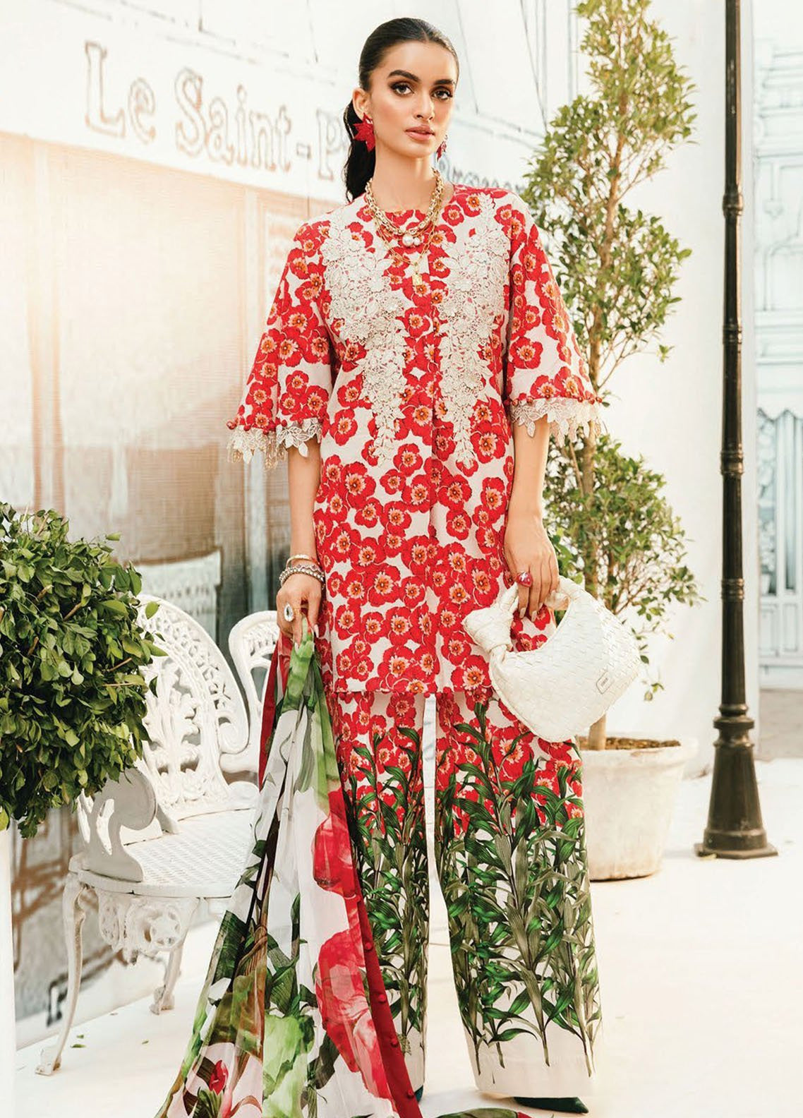 M Prints by Maria B Embroidered Lawn Suits Unstitched 3 Piece - MB25MP MPT-2606B M Prints by Maria B Embroidered Lawn Suits Unstitched 3 Piece - MB25MP MPT-2606B
