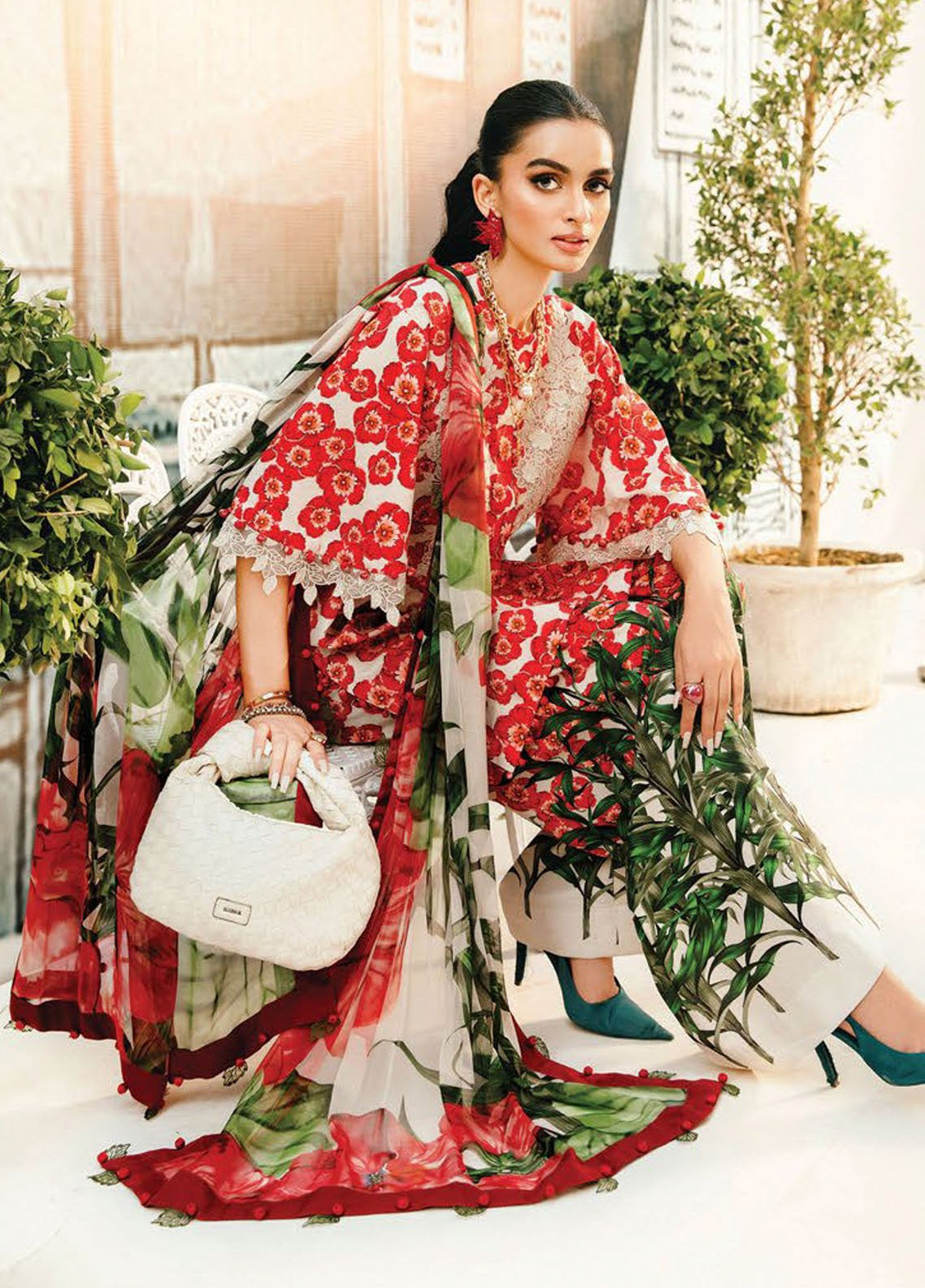 M Prints by Maria B Embroidered Lawn Suits Unstitched 3 Piece - MB25MP MPT-2606B M Prints by Maria B Embroidered Lawn Suits Unstitched 3 Piece - MB25MP MPT-2606B