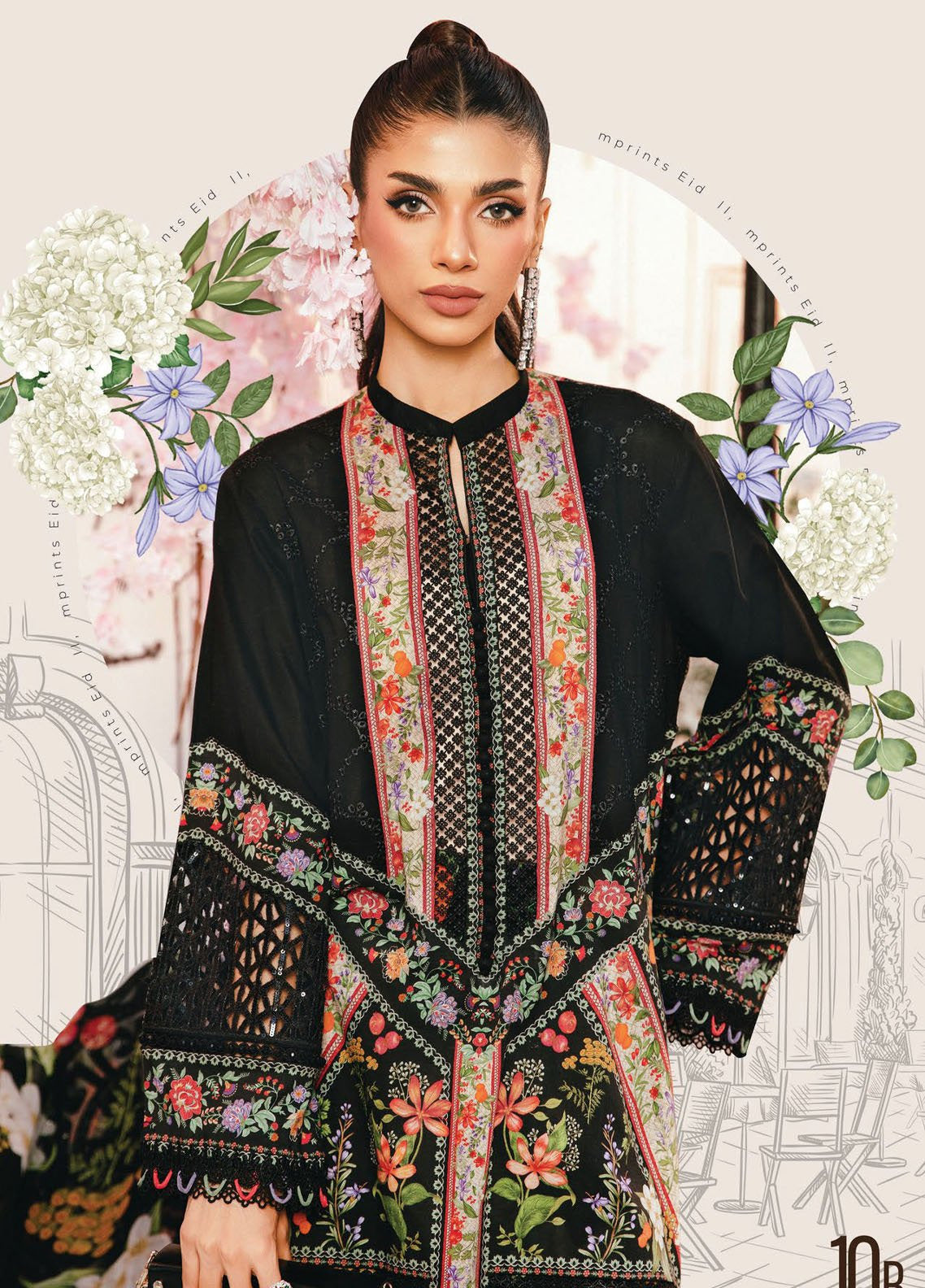 M Prints by Maria B Embroidered Lawn Suits Unstitched 3 Piece - MB25MP MPT-2610B M Prints by Maria B Embroidered Lawn Suits Unstitched 3 Piece - MB25MP MPT-2610B