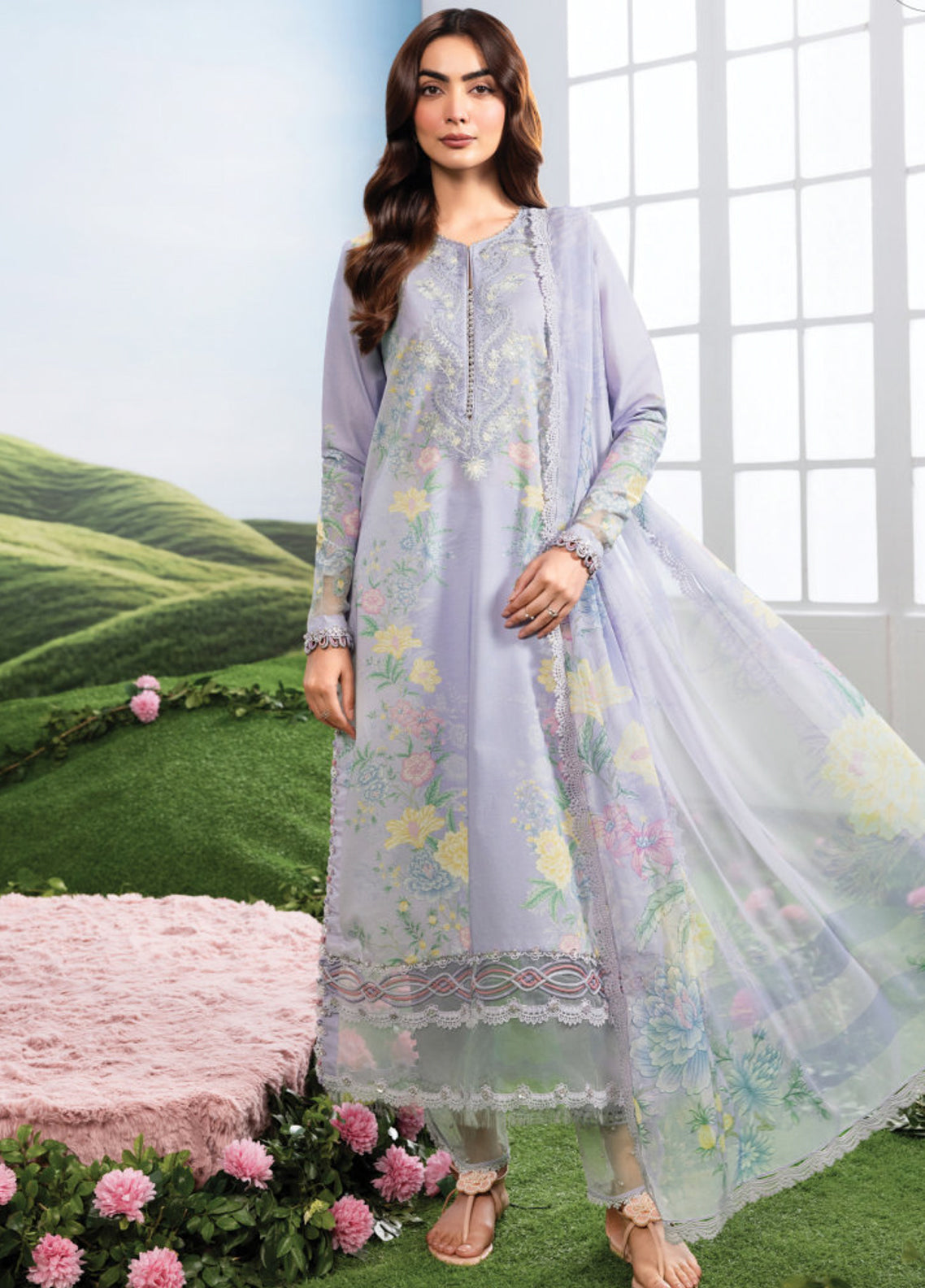 M Basic Spring Summer By Maria B Embroidered Lawn 3 Piece Unstitched Suit MB26MBSSV2 D-11B M Basic Spring Summer By Maria B Embroidered Lawn 3 Piece Unstitched Suit MB26MBSSV2 D-11B
