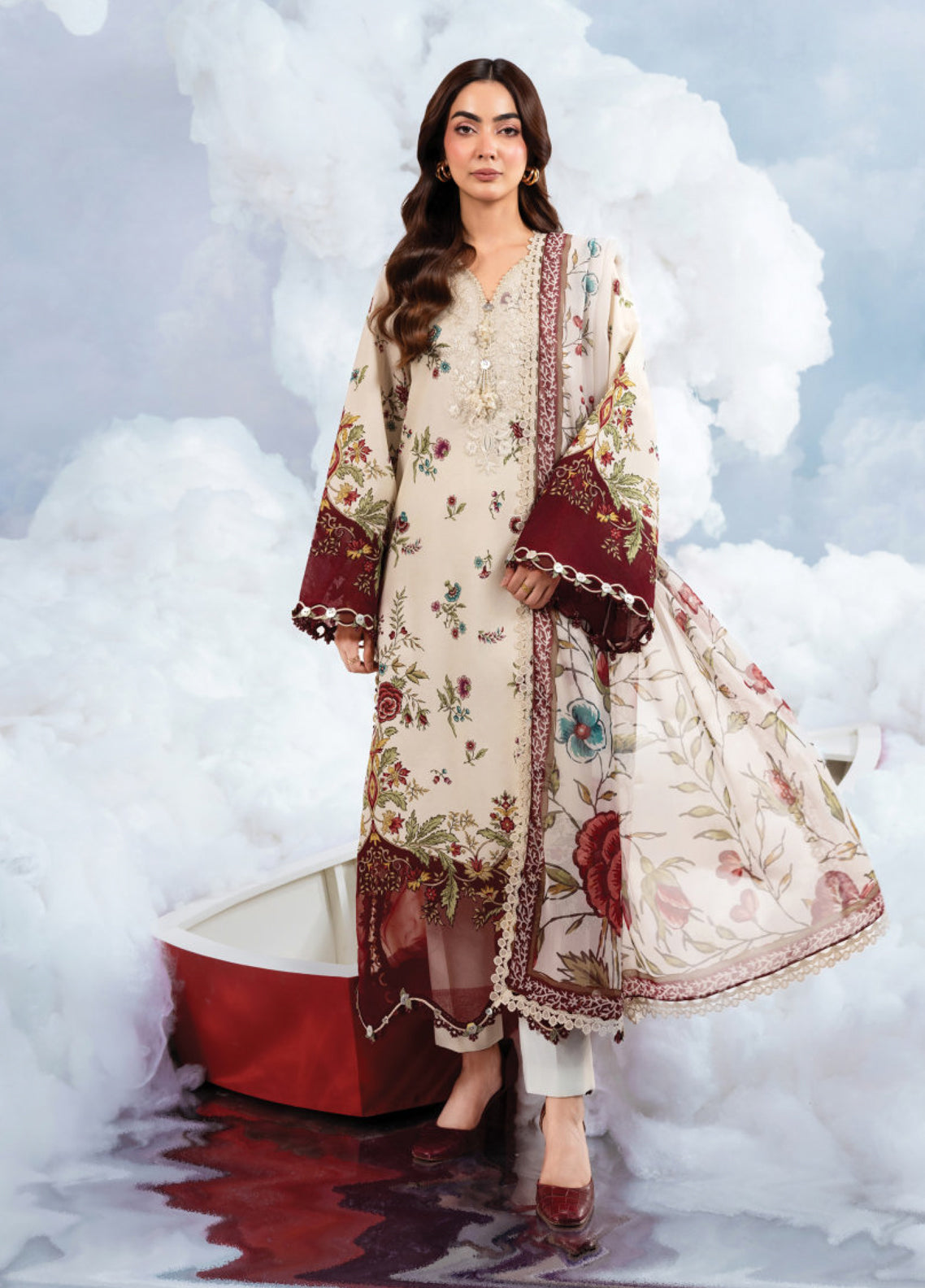 M Basic Spring Summer By Maria B Embroidered Lawn 3 Piece Unstitched Suit MB26MBSSV2 D-1A M Basic Spring Summer By Maria B Embroidered Lawn 3 Piece Unstitched Suit MB26MBSSV2 D-1A