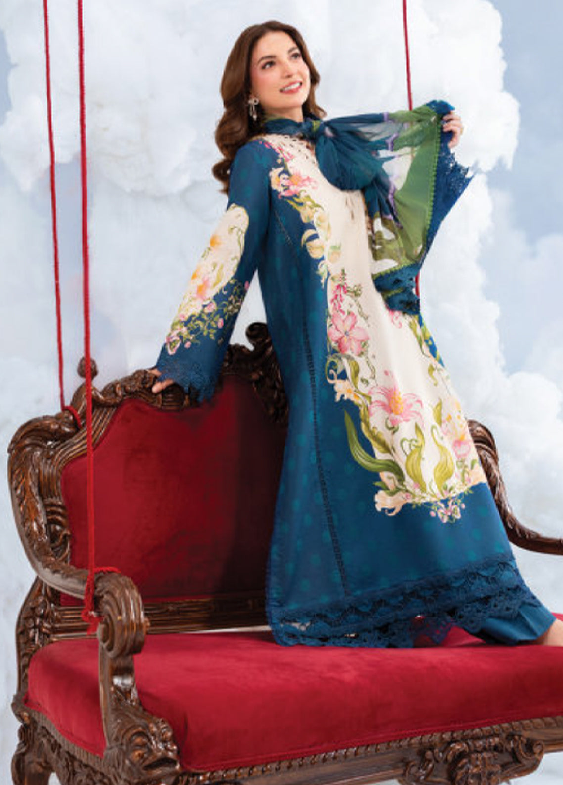 M Basic Spring Summer By Maria B Embroidered Lawn 3 Piece Unstitched Suit MB26MBSSV2 D-5B M Basic Spring Summer By Maria B Embroidered Lawn 3 Piece Unstitched Suit MB26MBSSV2 D-5B