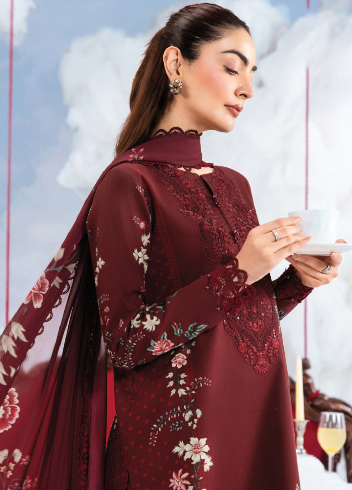 M Basic Spring Summer By Maria B Embroidered Lawn 3 Piece Unstitched Suit MB26MBSSV2 D-7A M Basic Spring Summer By Maria B Embroidered Lawn 3 Piece Unstitched Suit MB26MBSSV2 D-7A
