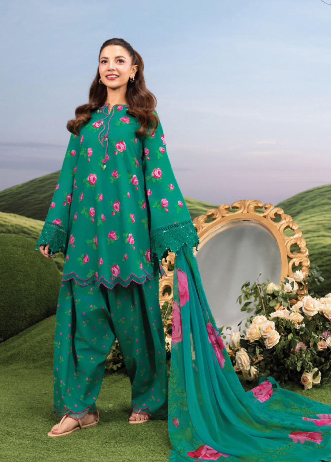 M Basic Spring Summer By Maria B Embroidered Lawn 3 Piece Unstitched Suit MB26MBSSV2 D-9A M Basic Spring Summer By Maria B Embroidered Lawn 3 Piece Unstitched Suit MB26MBSSV2 D-9A