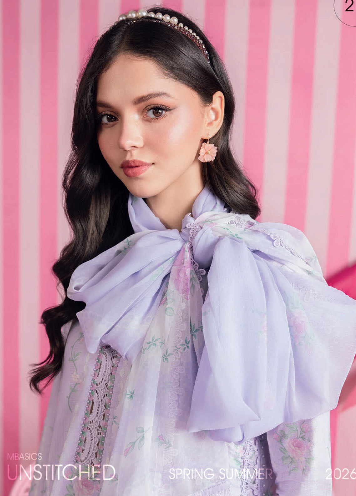 M Basic Spring Summer By Maria B Embroidered Lawn 3 Piece Unstitched Suit MB26MBSS D-2B M Basic Spring Summer By Maria B Embroidered Lawn 3 Piece Unstitched Suit MB26MBSS D-2B
