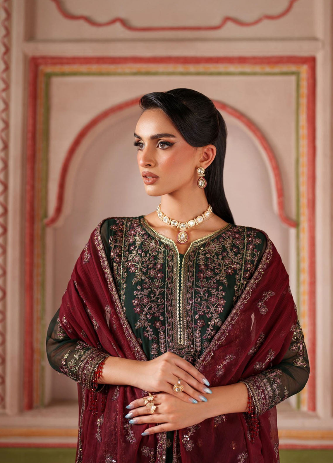 Mahrosh by Zarif Embroidered Chiffon Suits Unstitched 3 Piece - ZF25MF 07 MINSHA Mahrosh by Zarif Embroidered Chiffon Suits Unstitched 3 Piece - ZF25MF 07 MINSHA