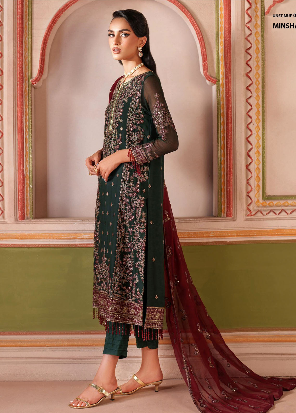 Mahrosh by Zarif Embroidered Chiffon Suits Unstitched 3 Piece - ZF25MF 07 MINSHA Mahrosh by Zarif Embroidered Chiffon Suits Unstitched 3 Piece - ZF25MF 07 MINSHA