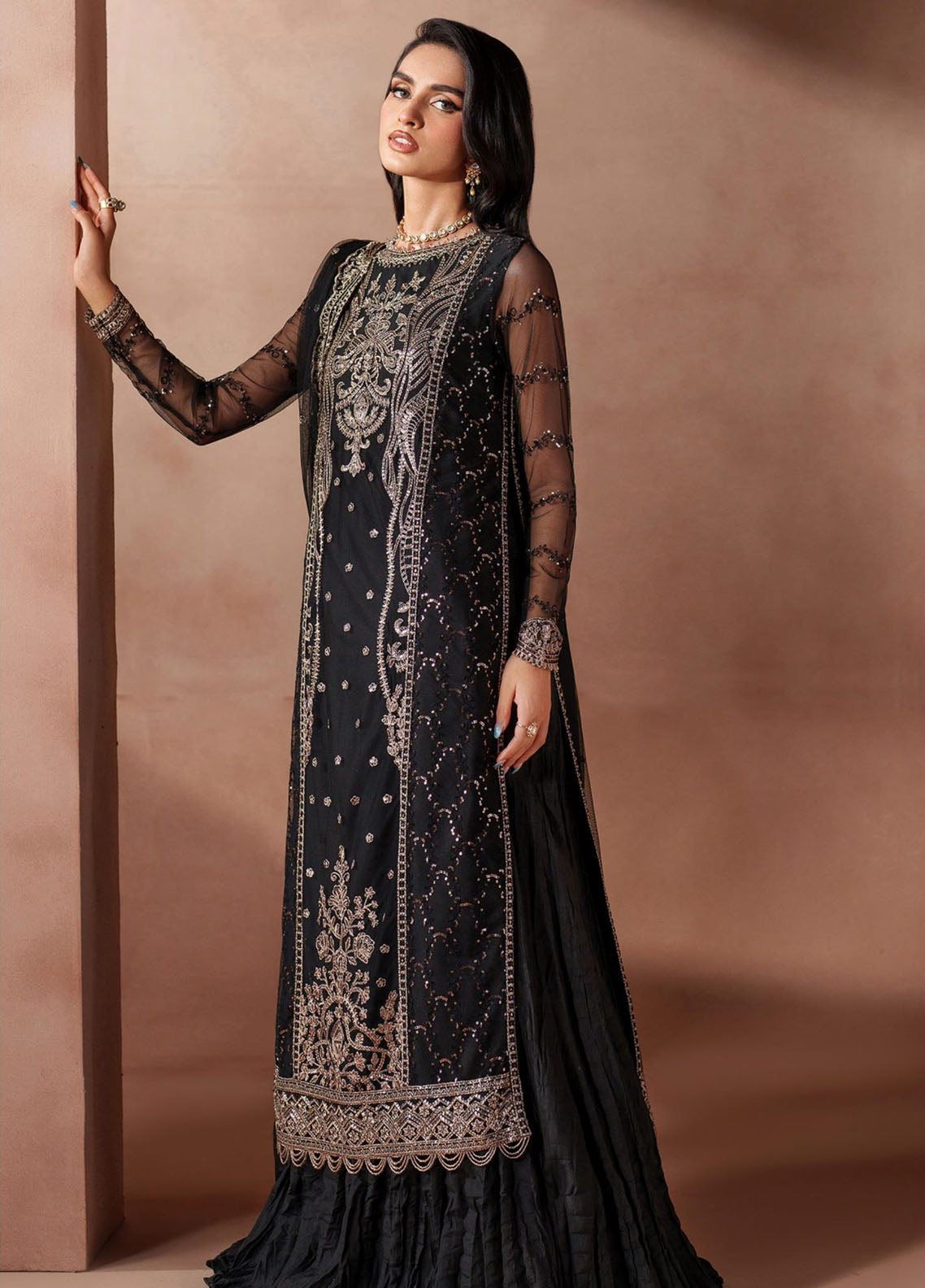 Mahrosh by Zarif Embroidered Net Suits Unstitched 3 Piece - ZF25MF 01 ISHAAL Mahrosh by Zarif Embroidered Net Suits Unstitched 3 Piece - ZF25MF 01 ISHAAL