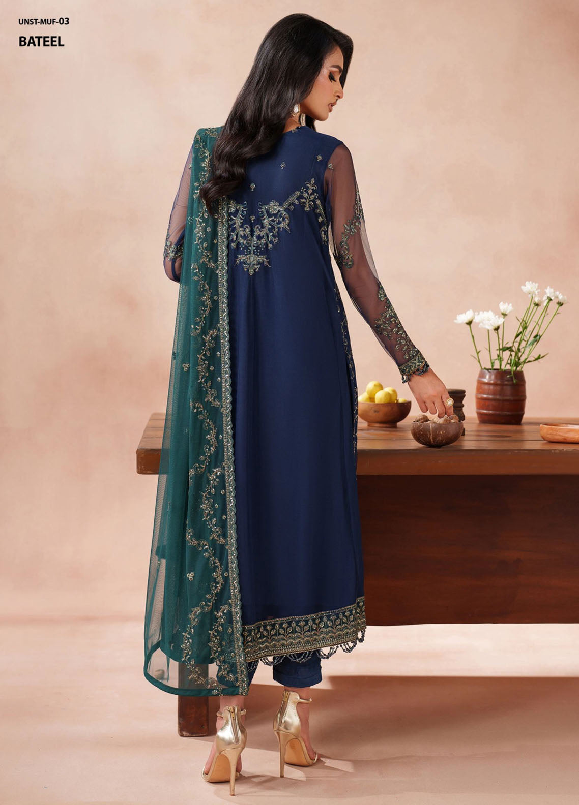 Mahrosh by Zarif Embroidered Net Suits Unstitched 3 Piece - ZF25MF 03 BATEEL Mahrosh by Zarif Embroidered Net Suits Unstitched 3 Piece - ZF25MF 03 BATEEL