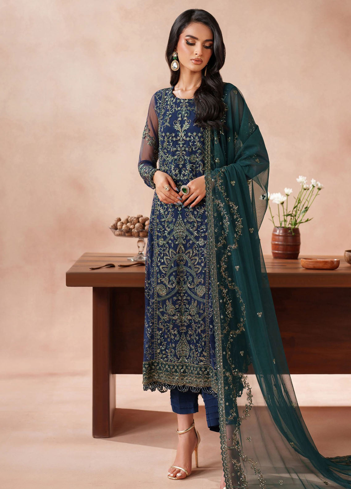 Mahrosh by Zarif Embroidered Net Suits Unstitched 3 Piece - ZF25MF 03 BATEEL Mahrosh by Zarif Embroidered Net Suits Unstitched 3 Piece - ZF25MF 03 BATEEL