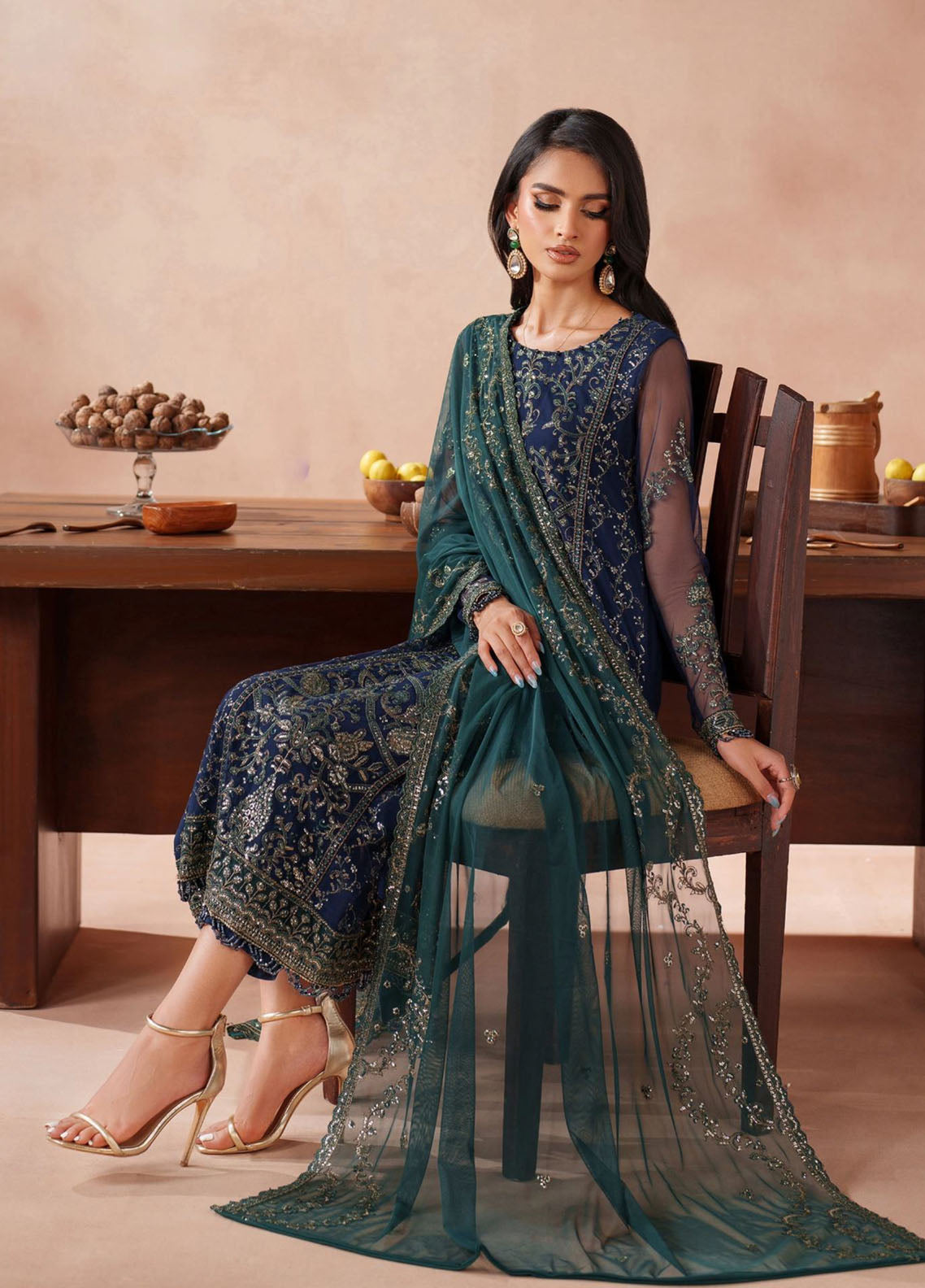 Mahrosh by Zarif Embroidered Net Suits Unstitched 3 Piece - ZF25MF 03 BATEEL Mahrosh by Zarif Embroidered Net Suits Unstitched 3 Piece - ZF25MF 03 BATEEL