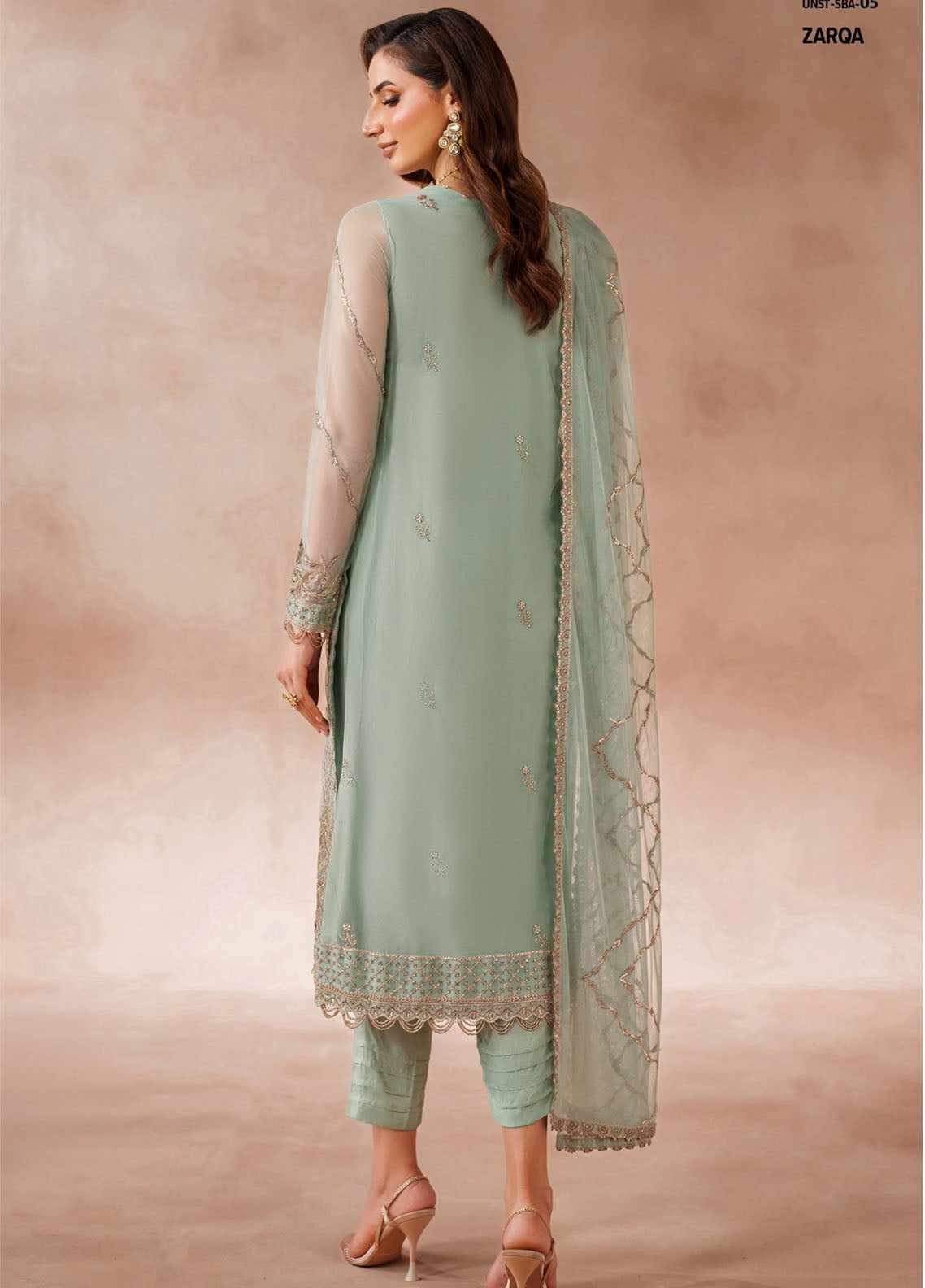 Mahrosh by Zarif Embroidered Net Suits Unstitched 3 Piece - ZF25MF 05 ZARQA Mahrosh by Zarif Embroidered Net Suits Unstitched 3 Piece - ZF25MF 05 ZARQA
