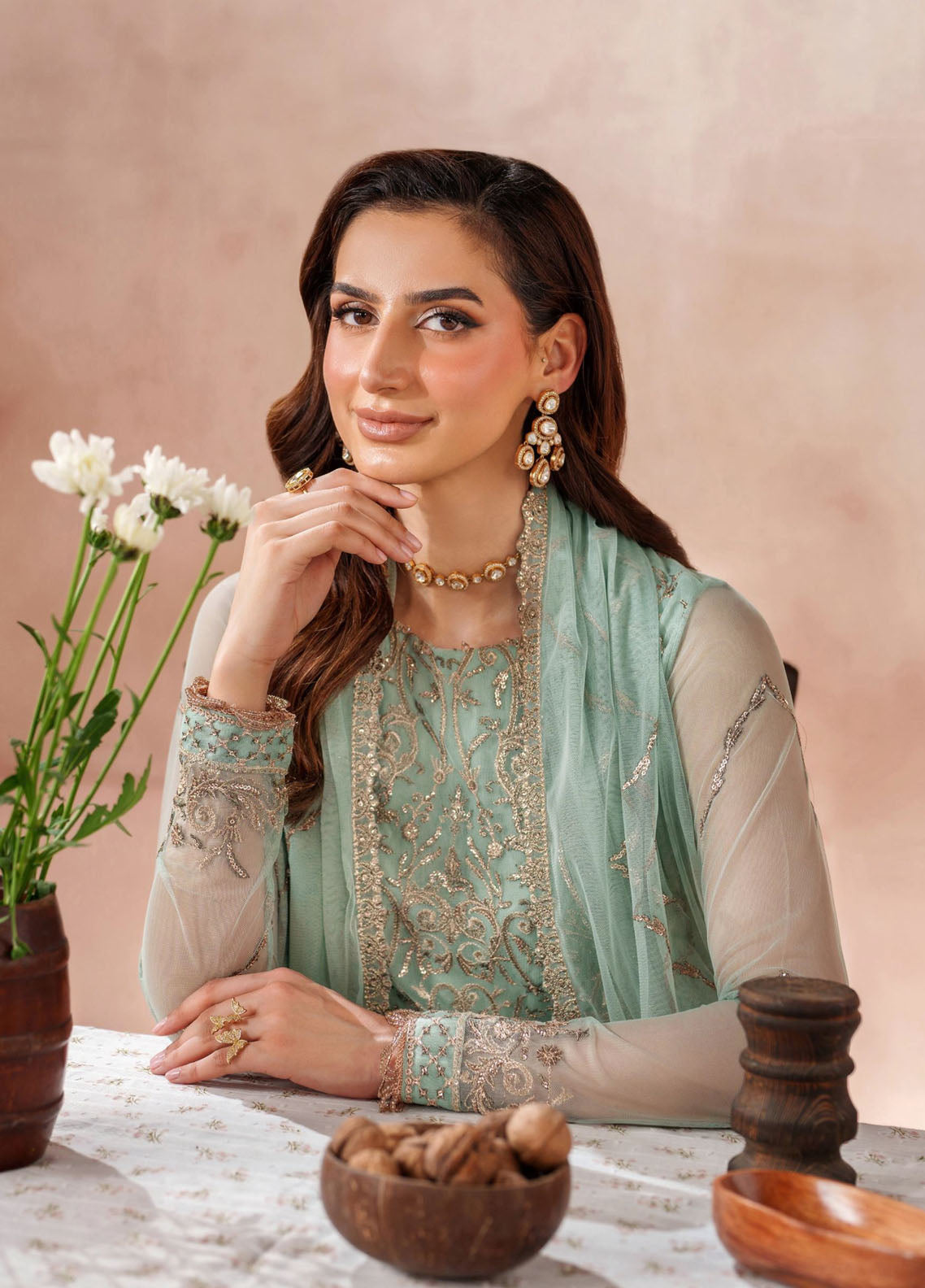Mahrosh by Zarif Embroidered Net Suits Unstitched 3 Piece - ZF25MF 05 ZARQA Mahrosh by Zarif Embroidered Net Suits Unstitched 3 Piece - ZF25MF 05 ZARQA