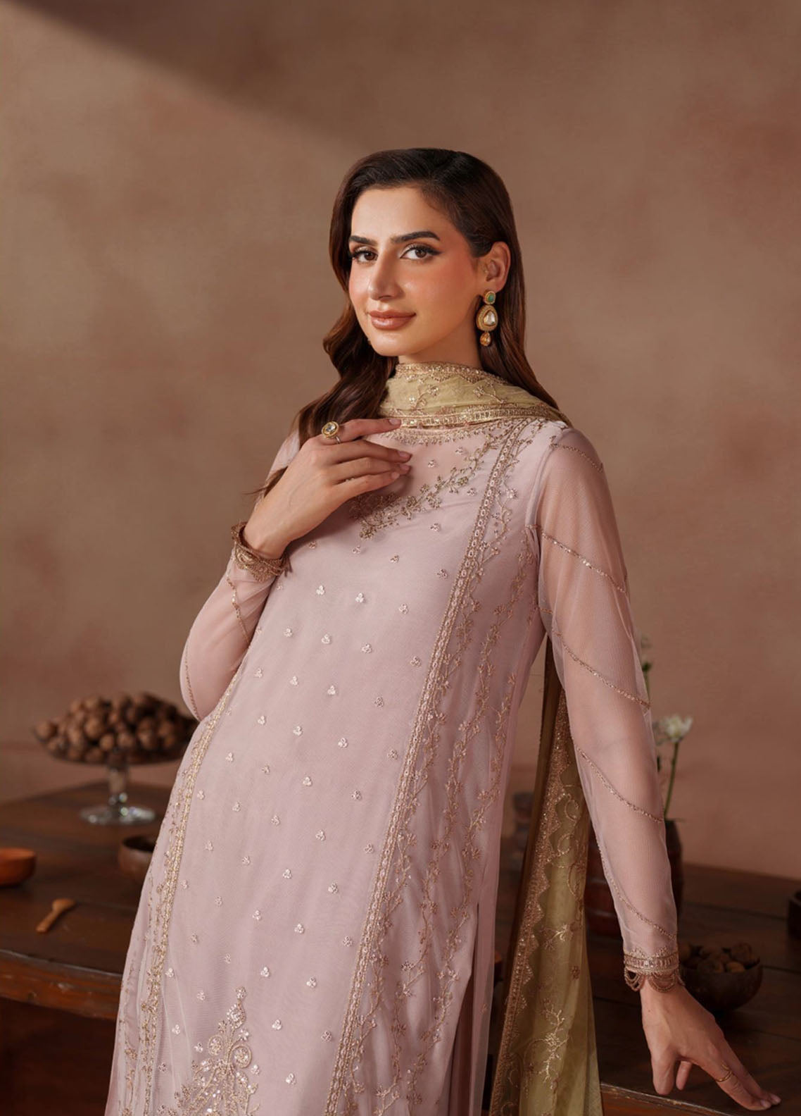 Mahrosh by Zarif Embroidered Net Suits Unstitched 3 Piece - ZF25MF 06 ZINOOR Mahrosh by Zarif Embroidered Net Suits Unstitched 3 Piece - ZF25MF 06 ZINOOR