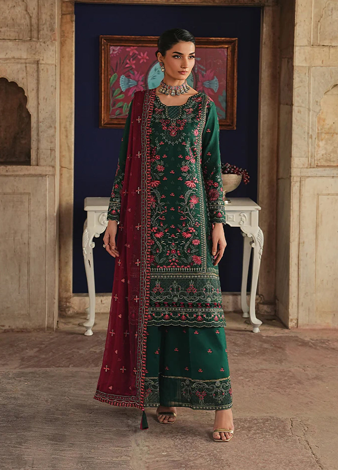 Maisone By Gulaal Luxury Embroidered Lawn 3 Piece Unstitched Suit GL26DLLV1 D-11 SELORE Maisone By Gulaal Luxury Embroidered Lawn 3 Piece Unstitched Suit GL26DLLV1 D-11 SELORE