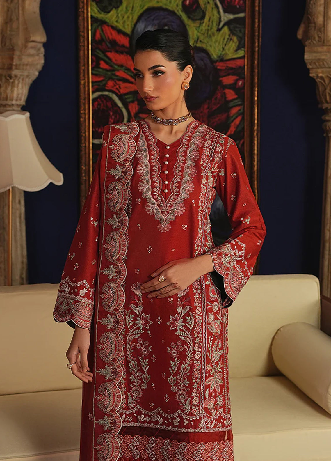 Maisone By Gulaal Luxury Embroidered Lawn 3 Piece Unstitched Suit GL26DLLV1 D-19 ZAFIELLE Maisone By Gulaal Luxury Embroidered Lawn 3 Piece Unstitched Suit GL26DLLV1 D-19 ZAFIELLE