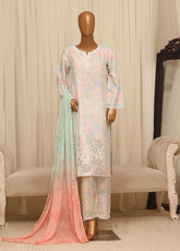 Majestic Prints By HZ Textiles Embroidered Silk 3 Piece Stitched Suit HZ26MPEL D-XRPE-003 SEAFOAM